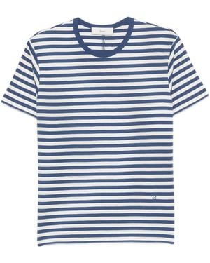 DUNST Striped Cotton T-Shirt - Blue
