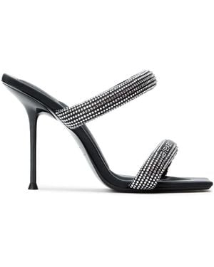 Alexander Wang Stiletto Sandals With Crystal Embellishments - White