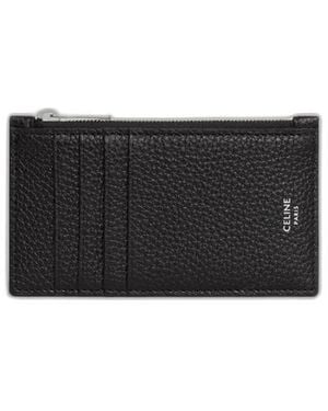 Celine Zipped Compact Card Holder - Black
