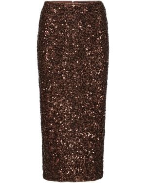 ROTATE BIRGER CHRISTENSEN Sequin Pencil Skirt - Brown