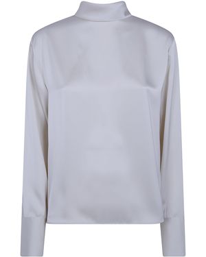 DR. HOPE Ribbon Silky Shirt - Grey