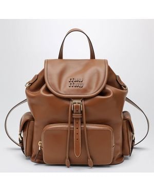 Miu Miu Paneled Buckled Backpack - Brown
