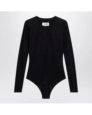MM6 by Maison Margiela Lycra Jersey Bodysuit - Black