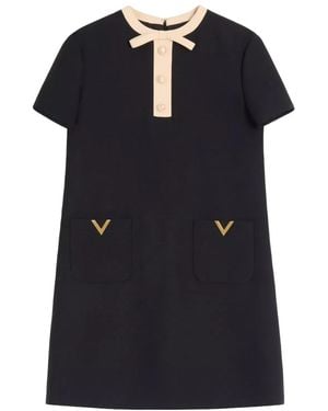 Valentino Wool And Silk Mini Dress - Black