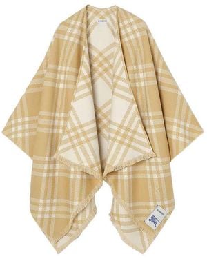 Burberry Sand/Ecru Check Cape - Natural