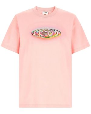 CASABLANCA Martin Naumann 'Glass Logo' T-Shirt - Pink