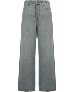 Miu Miu Wide-Leg Jeans With 5 Pockets - Grey