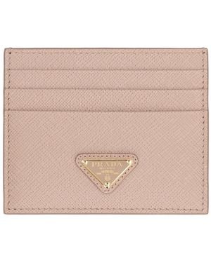 Prada Leather Card Holder - Pink