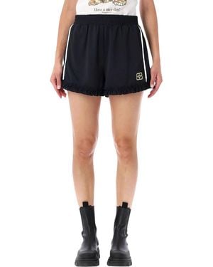 Ganni Frill Sports Shorts - Black