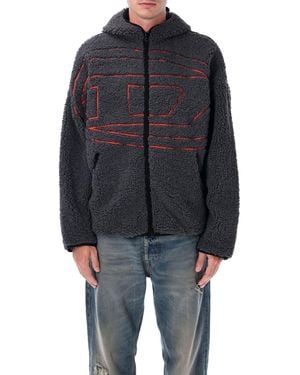 DIESEL S-Zat Teddy Zip Hoodie - Blue