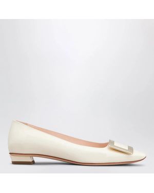 Roger Vivier Belle Vivier Patent Leather Ballet Flats - Natural