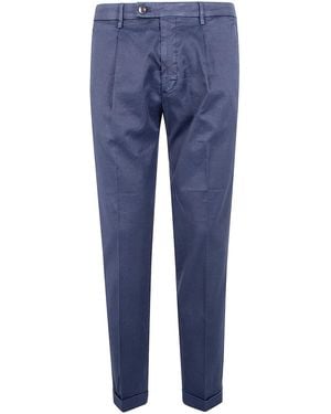 Michael Coal Linen Classic Trousers - Blue