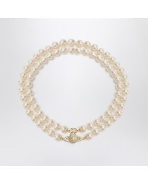 Vivienne Westwood Choker Graziella With Synthetic Pearls - Metallic