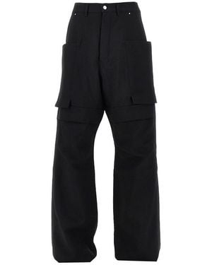 Rick Owens Wool Canvas Stefan Cargo Pants - Black