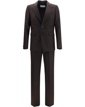 Dries Van Noten Wool Suit Chevron (Ovis Aries) Suits - Black