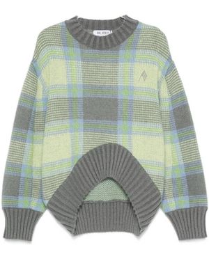 The Attico Checked Wool Crewneck Jumper - Blue
