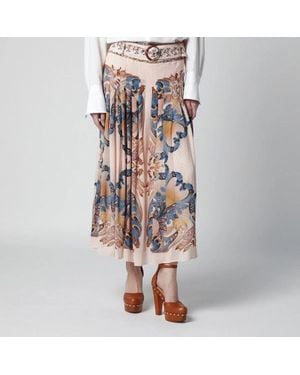 FARM Rio Sea Garden Pleated Skirt - Multicolour