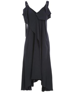 Y's Yohji Yamamoto U A Line Flare Dress W/Strap - Black