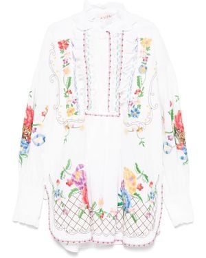 Valentino Garavani Mini Dress With Floral Embroidery - White