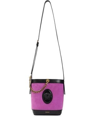 Versace Bouganville And Mini Bucket Bag - Purple