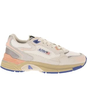 Autry Hyperway Low Mesh/Suede Wht/Peach Pnk - White