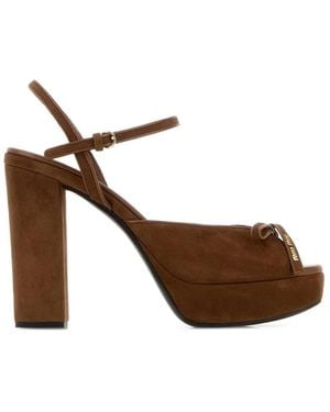 Miu Miu Suede Sandals - Brown