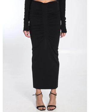 Alexander Wang Ruched Long Skirt - Black