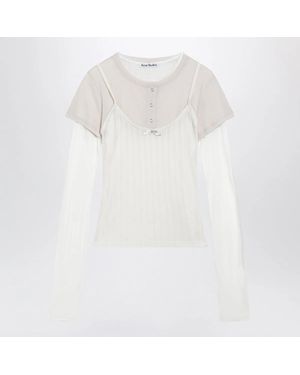 Acne Studios Layered Jersey Shirt With Bow/Off - White