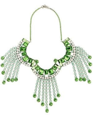 Dries Van Noten Maxi Necklace With Rhinestones - Green