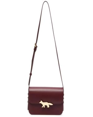 Maison Kitsuné Maison Kitsuné Edie Leather Crossbody Bag - White