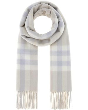 Burberry Embroidered Cashmere Scarf - White