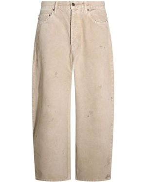 Balenciaga Distressed-Effect Wide-Leg Jeans - Natural