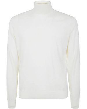 FILIPPO DE LAURENTIIS Long Sleeves Merinos Turtleneck - White