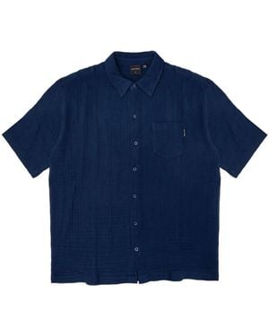 Daily Paper Enzi Seersucker Short Sleeves Shirt - Blue