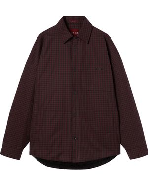 Gucci Cotton Gingham Padded Jacket - Purple
