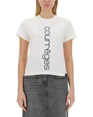Courreges Courregès T Shirt With Logo - White