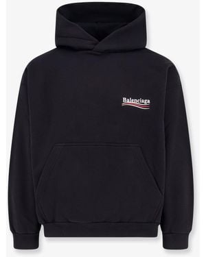 Balenciaga Cotton Sweatshirt With Political Campaign Logo - Blue