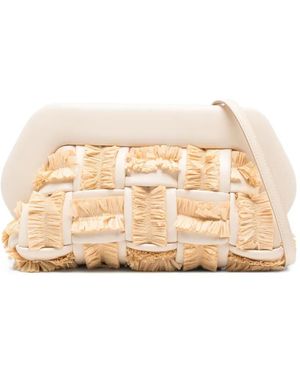THEMOIRÈ Fringed Detail Bios Clutch Bag - Natural