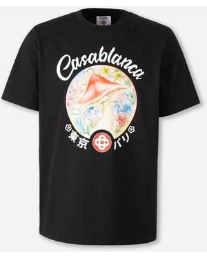 CASABLANCA Mushroom Emblem T-Shirt - Black