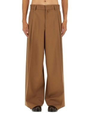 Dries Van Noten Trousers With Pleats - Brown