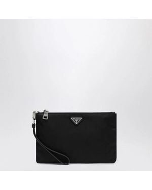 Prada Triangle-Logo Re-Nylon Pouch - Black