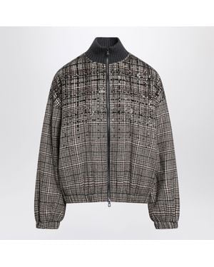 Brunello Cucinelli Dazzling Dégradé Bomber Jacket - Gray