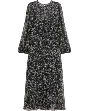 Max Mara Printed Silk Campo Dress - Gray