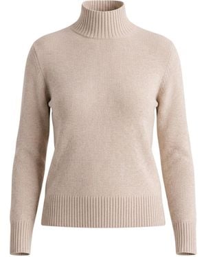 Gran Sasso 2-Ply Cashmere Mock Neck - Natural