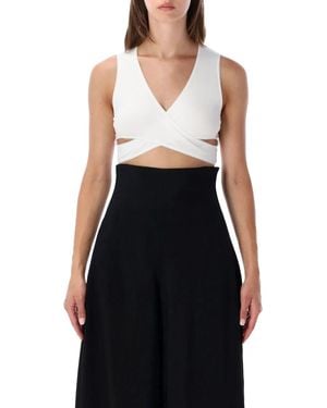 Alaïa Alaia Ribbed Wrap Top - Black