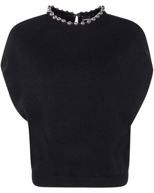Emporio Armani Kimono Jumper With Pearl - Blue