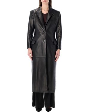 Magda Butrym Tailored Leather Coat - Black