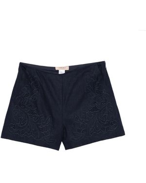 Twinset Night Cotton Shorts - Blue