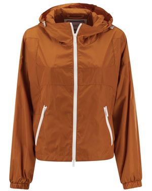 Hogan Mini Short Hooded Windbreaker - Brown