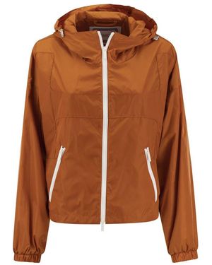 Hogan Mini Short Hooded Windbreaker - Brown
